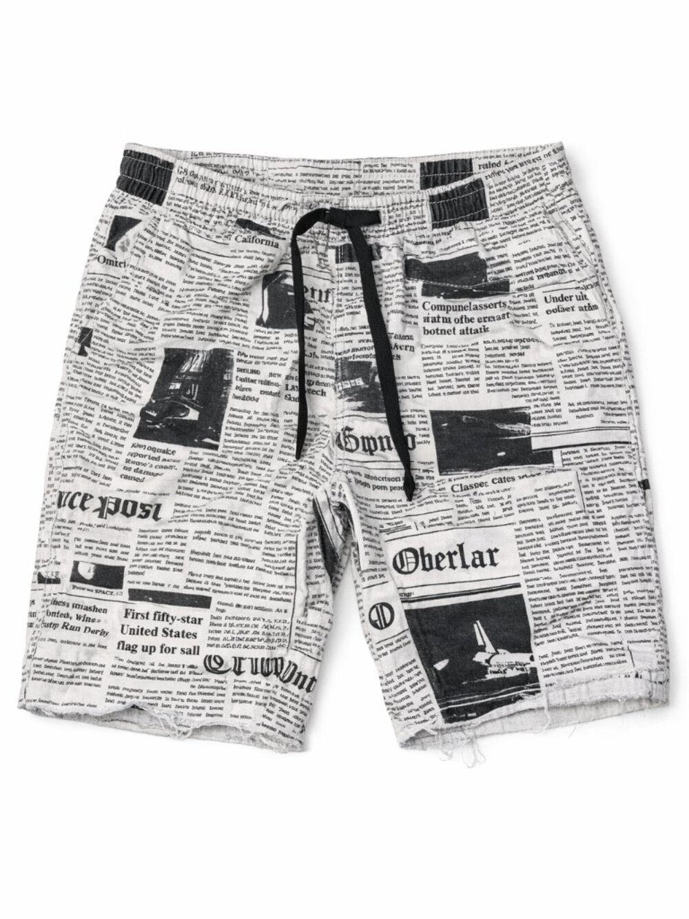 Newspaper Print Board Shorts BWOOD Size Small